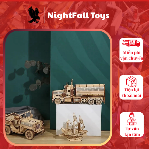 Đồ Chơi Lắp Ráp Mô Hình 3D Bằng Gỗ, Xe Jeep Quân Sự - Ảnh 5