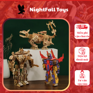 Mô hình tự ráp gỗ 3D Robot Tranphormer trưng bày cho bé