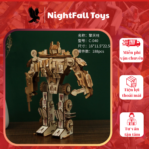 Mô hình tự ráp gỗ 3D Robot Tranphormer trưng bày cho bé - Ảnh 4