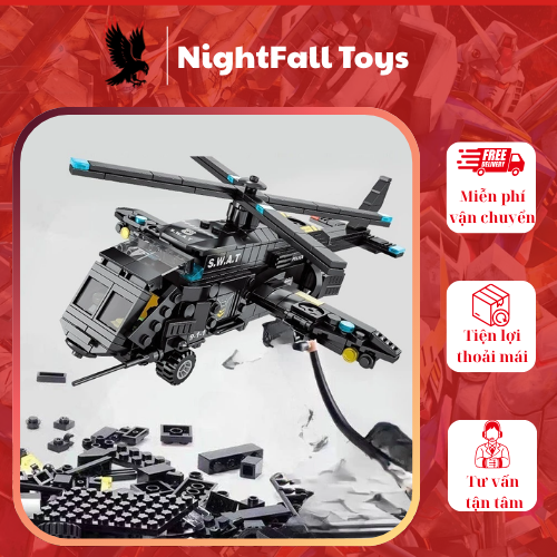 Lắp Ghép Xe OTO SWAT 920 Mảnh - 51 Tạo Hình - Bộ Đồ Chơi Lắp Ghép Xe Cảnh Sát, Láp ráp Robot, Trực Thăng - Ảnh 3