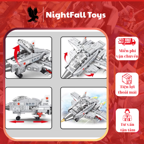 119 Chi Tiết – Bộ Đồ Chơi Lắp Ghép Mô Hình Máy Bay Chiến Đấu, Lắp Ráp Mô Hình Máy Bay Phản Lực - Ảnh 5