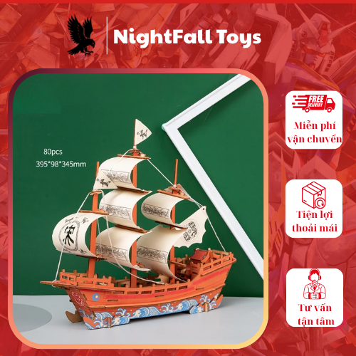 Mô hình lắp ráp 3D gỗ DIY lắp ghép mô hình thuyền sáng tạo quà tặng sinh nhật cho bạn bè người thương - Ảnh 4