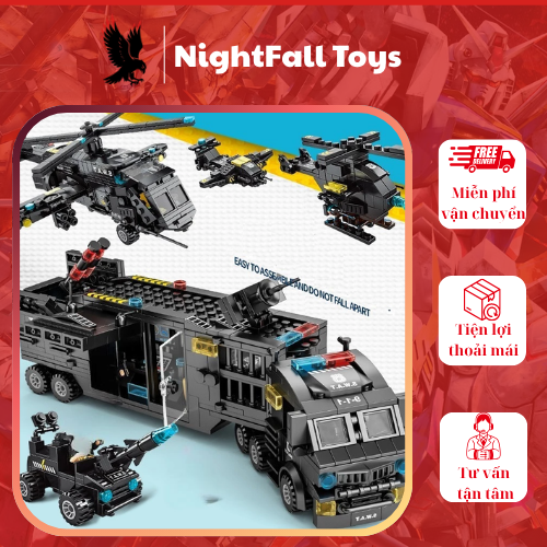 Lắp Ghép Xe OTO SWAT 920 Mảnh - 51 Tạo Hình - Bộ Đồ Chơi Lắp Ghép Xe Cảnh Sát, Láp ráp Robot, Trực Thăng - Ảnh 4