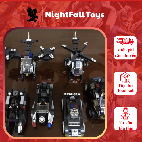 Lắp Ghép Xe OTO SWAT 920 Mảnh - 51 Tạo Hình - Bộ Đồ Chơi Lắp Ghép Xe Cảnh Sát, Láp ráp Robot, Trực Thăng - Ảnh 2