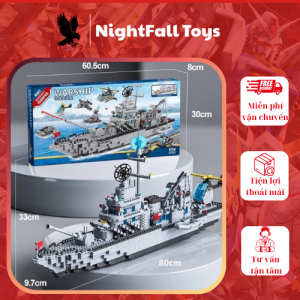 [1560 CHI TIẾT-Hộp Carton] BỘ ĐỒ CHƠI XẾP HÌNH Mô Hình TÀU CHIẾN HẠM,CHIẾN THUYỀN PHÁT TRIỂN TƯ DUY CHO BÉ